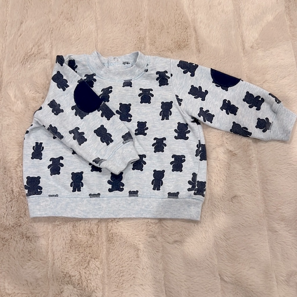Baby Gap blue Teddy bear sweater 9M